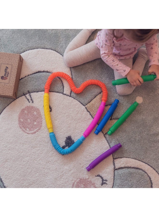 NYVIO Pop Tubes - Sensory Toys - Endless Creativity & Fun for Kids and Toddlers |6 Pack Large| - Connect & Pop! Top ADHD Autism Fidget 2025, Best Boy & Girl Easter Gift Idea - Image 5