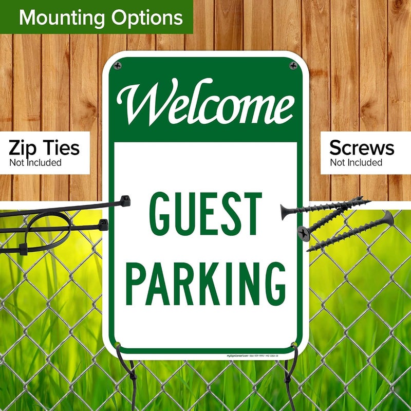 ARS Guest Parking Sign, 12x18 Inches, 55 mil thick HDPE (high density polyethylene), Made in UAE - Image 5