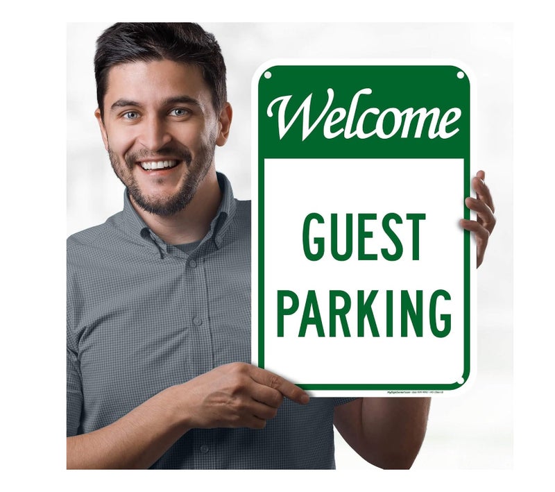 ARS Guest Parking Sign, 12x18 Inches, 55 mil thick HDPE (high density polyethylene), Made in UAE - Image 2