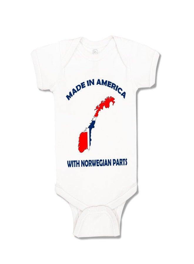 Speedy Pros Made in America with Norwegian Parts Infant Toddler Baby Bodysuit One Piece 6 Months White - Image 1