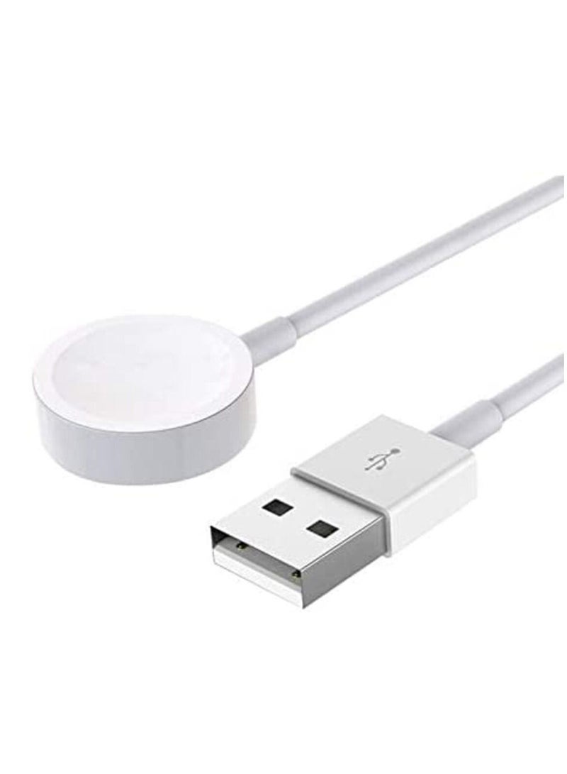 NTECH Watch Magnetic Charger White Wireless USB A Charger Cable - Image 1