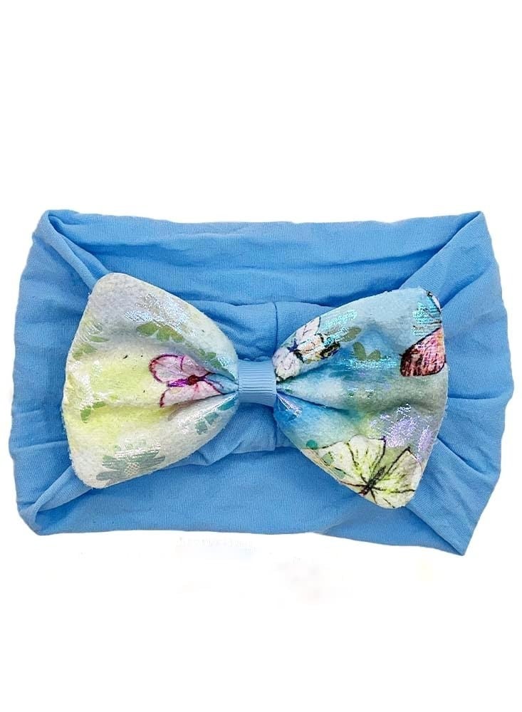 The Girl Cap tgc The Girl Cap Baby Butterfly Headband – One Size Beautiful & Elegant Design Stretchable Headwear - Perfect Hair Accessories for Baby (Blue), 1.0 count - Image 1