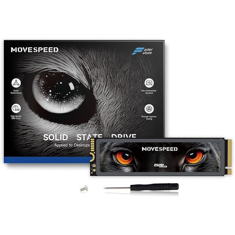 MOVESPEED HB7450 2TB SSD for PS5 with Heatsink, PCIe 4.0 NVMe M.2 Internal Solid State Drive - Up to 7450MB/s, 3D NAND Storage Expansion Compatible with PS5, Desktops and Laptops - Image 1