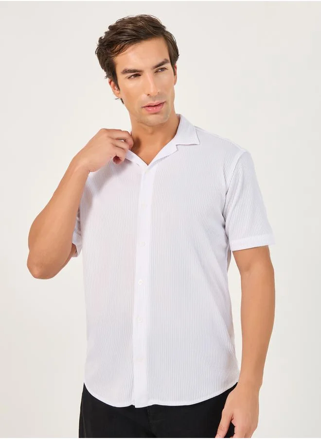 Styli Textured Relaxed Fit Short Sleeve Shirt