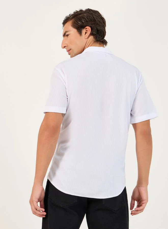 Styli Textured Relaxed Fit Short Sleeve Shirt