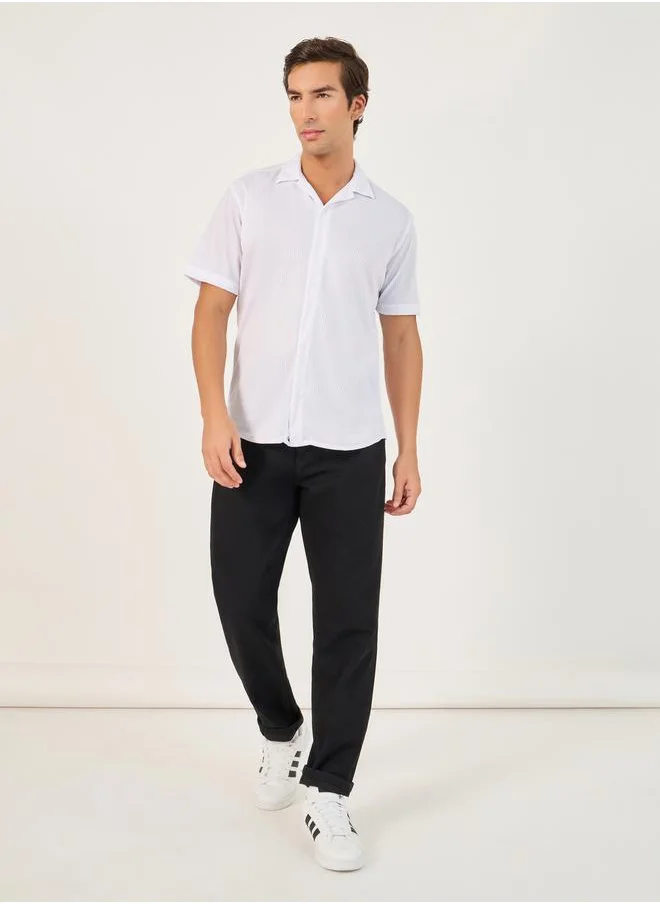 Styli Textured Relaxed Fit Short Sleeve Shirt