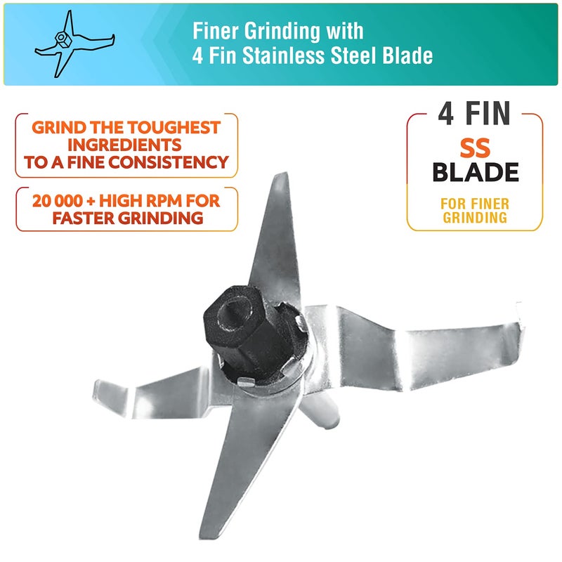 USHA Rapidmix 500-Watt Copper Motor Mixer Grinder With 3 Jars And 2 Years Product Warranty & 5 Years Motor Warranty (Sea Green/White), 500 Watt (Pack of 2) - Image 4