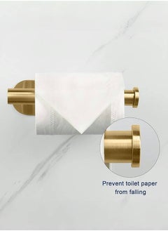 DGSENPI Stainless Steel Toilet Paper Holder, Wall Mount Roll Paper Holder, Self Adhesive Paper Towel Rack, Waterproof and Rust-proof, Suitable for Kitchen and Toilet, Gold Color  - Image 5