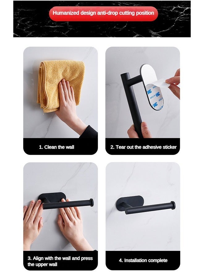 DGSENPI - Stainless Steel Toilet Paper Holder, Wall Mount Roll Paper Holder, Self Adhesive Paper Towel Rack, Waterproof and Rust-proof, Suitable for Kitchen and Toilet, Gold Color - Image 1