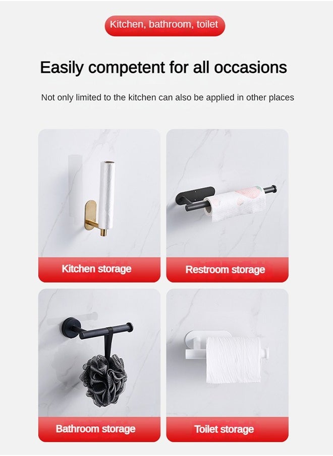 DGSENPI - Stainless Steel Toilet Paper Holder, Wall Mount Roll Paper Holder, Self Adhesive Paper Towel Rack, Waterproof and Rust-proof, Suitable for Kitchen and Toilet, Gold Color - Image 1