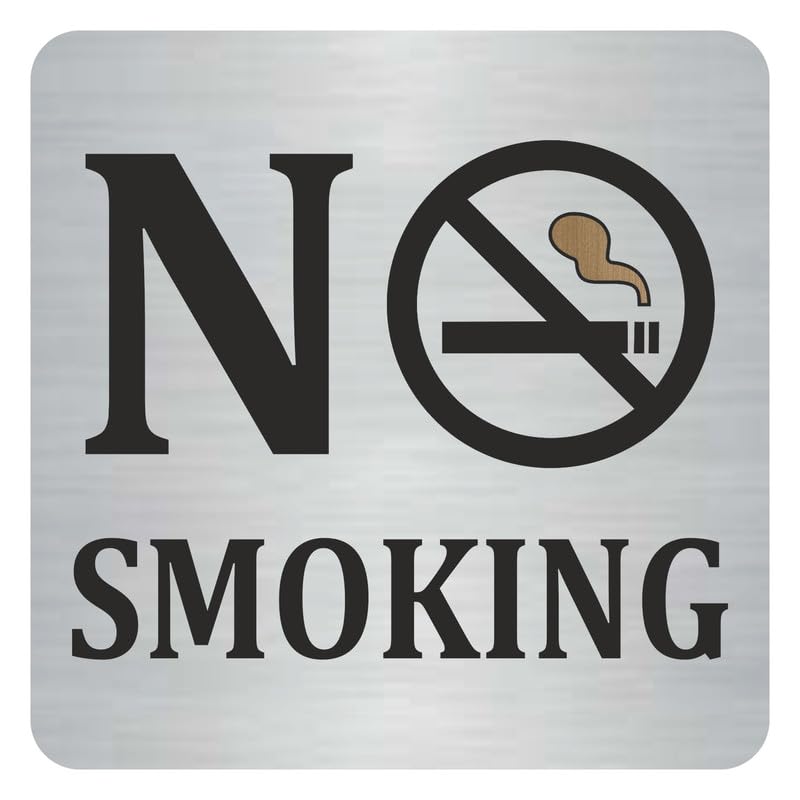 Zouple NO SMOKING Sign, 6x6 Inch, Durable Steel, Self-Adhesive - Image 1