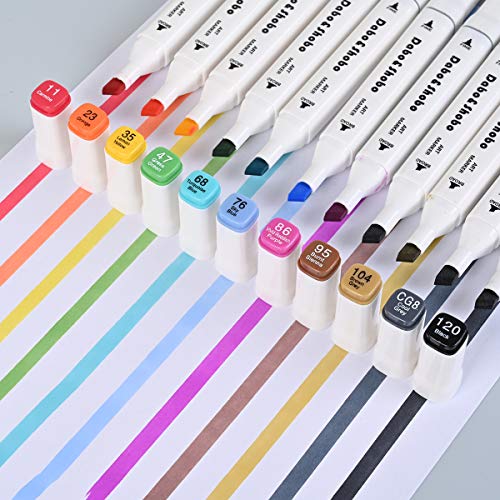 Dabo&Shobo 60 Colors Drawing Markers, Dual Tip Markers, Fine & Chisel Coloring Marker for Adult Coloring And Sketching - Image 2