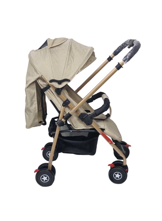 BABYCARA Lightweight Baby Stroller for Newborn Aluminium Frame with Reversible Handle and Front Wheels Brake - Image 3