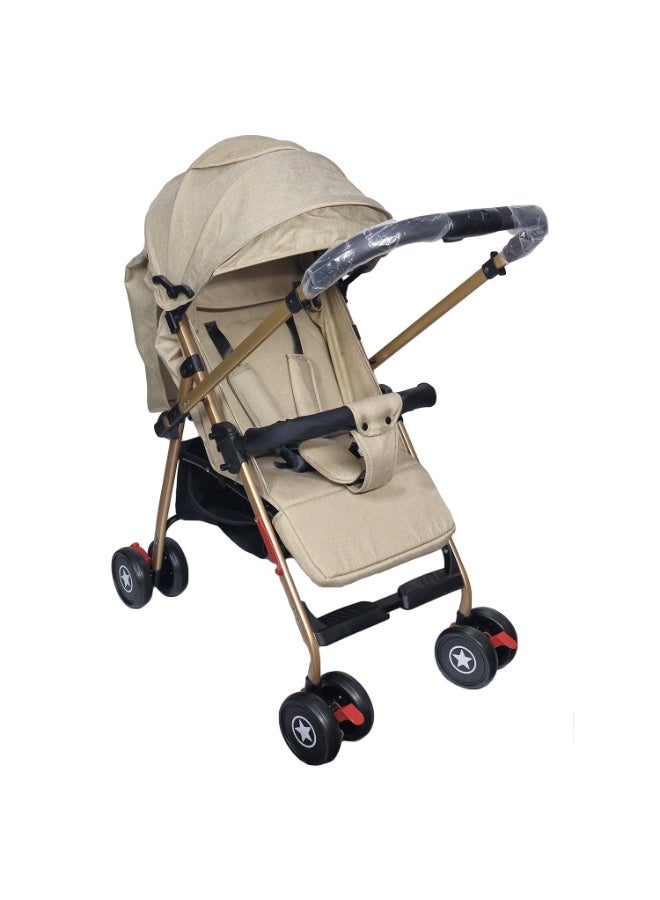 BABYCARA Lightweight Baby Stroller for Newborn Aluminium Frame with Reversible Handle and Front Wheels Brake - Image 2
