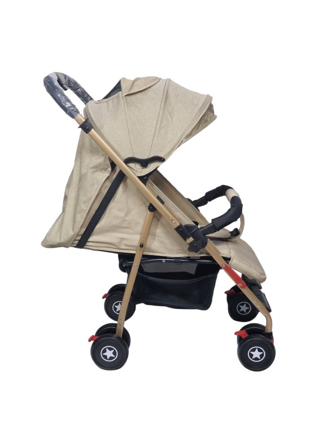 BABYCARA Lightweight Baby Stroller for Newborn Aluminium Frame with Reversible Handle and Front Wheels Brake - Image 4