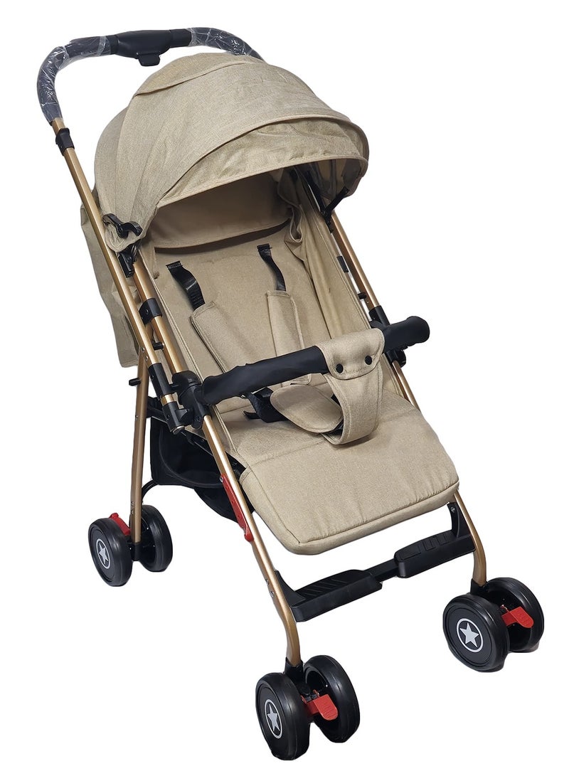 BABYCARA Lightweight Baby Stroller for Newborn Aluminium Frame with Reversible Handle and Front Wheels Brake - Image 1