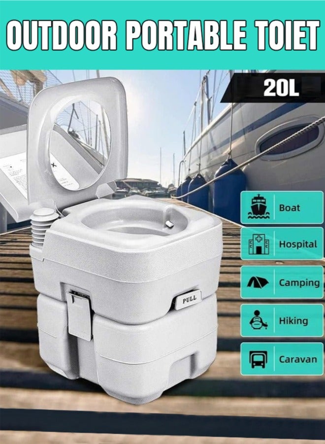 Travel Camping Portable Toilet Flush 20L Outdoor Grey  - Image 3