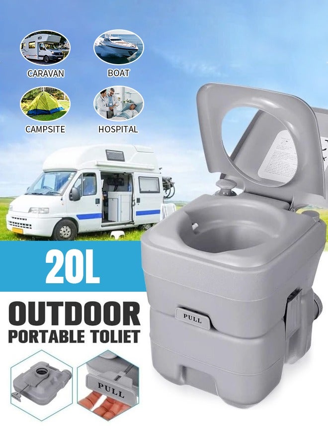 Travel Camping Portable Toilet Flush 20L Outdoor Grey  - Image 4
