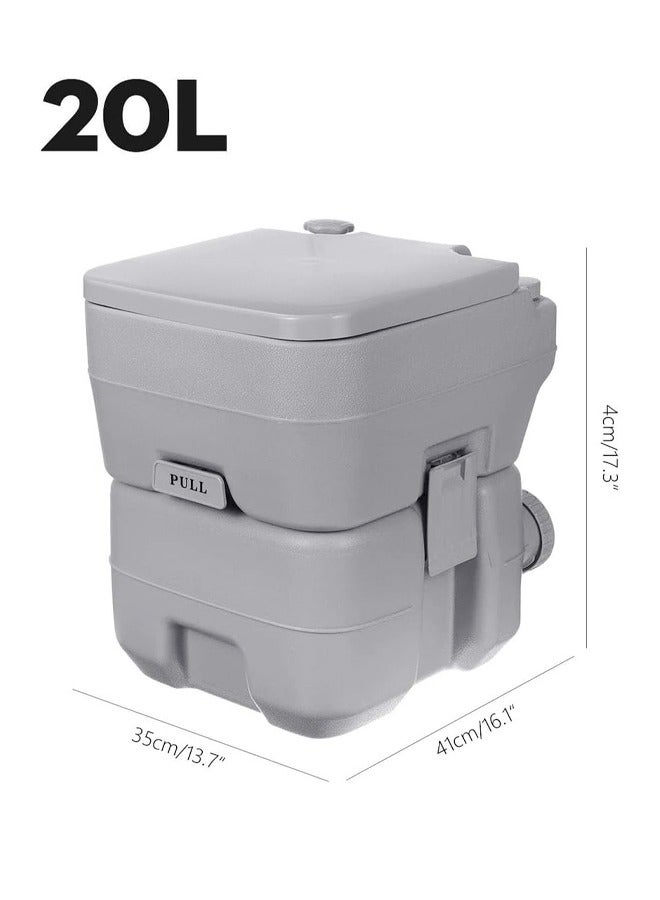 Travel Camping Portable Toilet Flush 20L Outdoor Grey  - Image 5