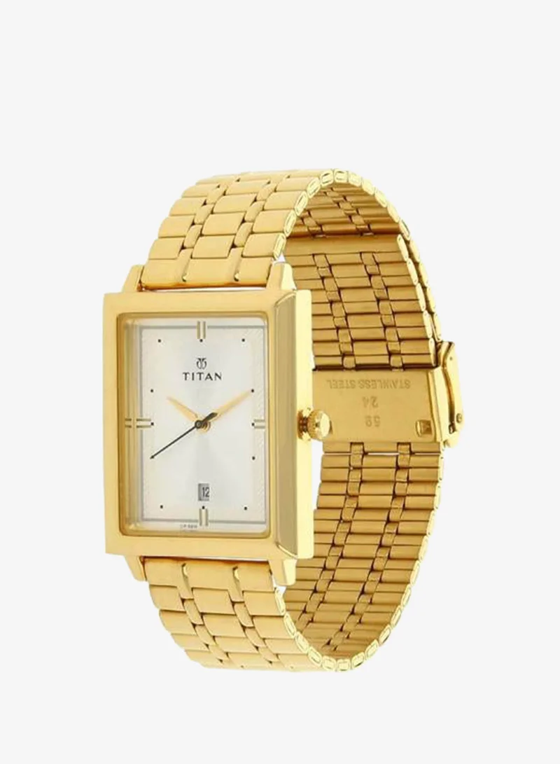 Titan Men's Metal Analog Watch 1715YM01 - 30.5 mm