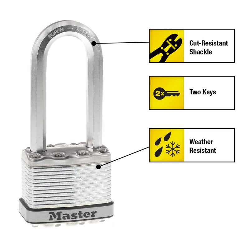 Master Lock قفل ماستر لوك M5XDLJ ماغنوم ثقيل الوزن مع مفتاح، 1 عبوة - Image 2