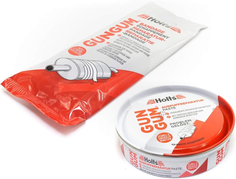 Holts Gun Gum Exhaust Repair Kit Paste 200 g + Bandage 1 Piece 1.25 m - Image 1
