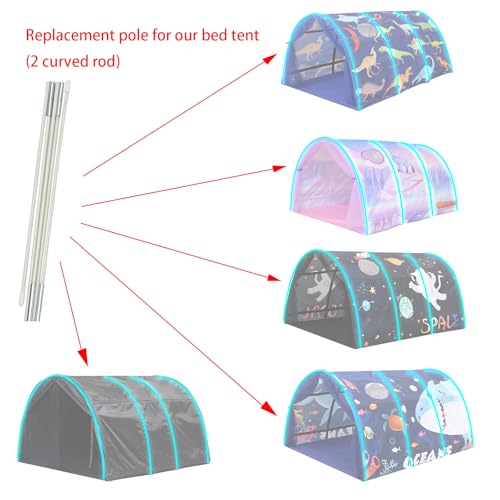 Lucky castle 2 White Kids Bed Tent Replacement Poles - 2 White Curved Poles Used on Our Children's Bed Tent - Image 2