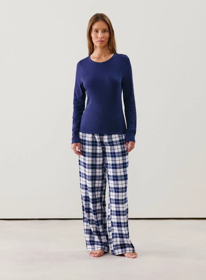 UNDIZ Checked flannel trousers