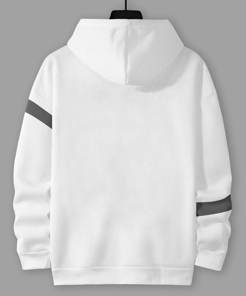AUSK Mens T-Shirt || Cotton Blend Hooded Neck Regular Fit Hoodies || Full Sleeves Hoodies T-Shirt Color-White_XL - Image 2