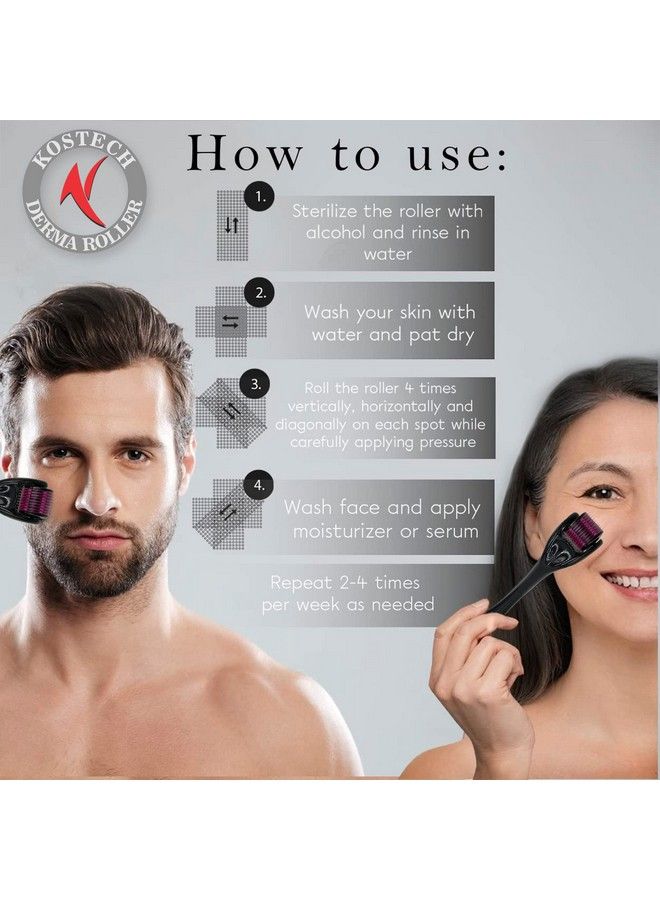 Kostech ديرما رولر (Kdr) 1 مم 540 إبر من سبائك التيتانيوم عبوة من 5 ديرما رولر 1 مم للبشرة - Image 5