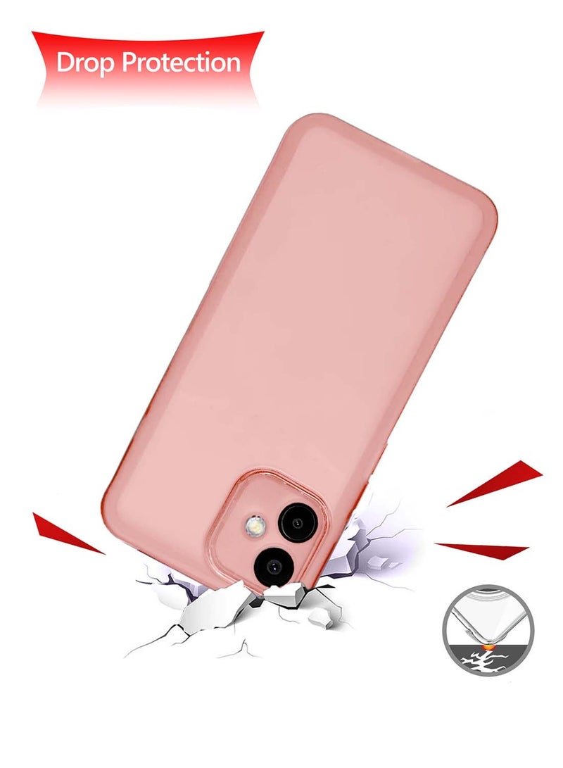 Wtech Samsung Galaxy A06 4G 2024 Soft Transparent TPU Silicone Ultra Thin Phone Stylish Electroplated Camera Border Back Case Cover - Pink - Image 3