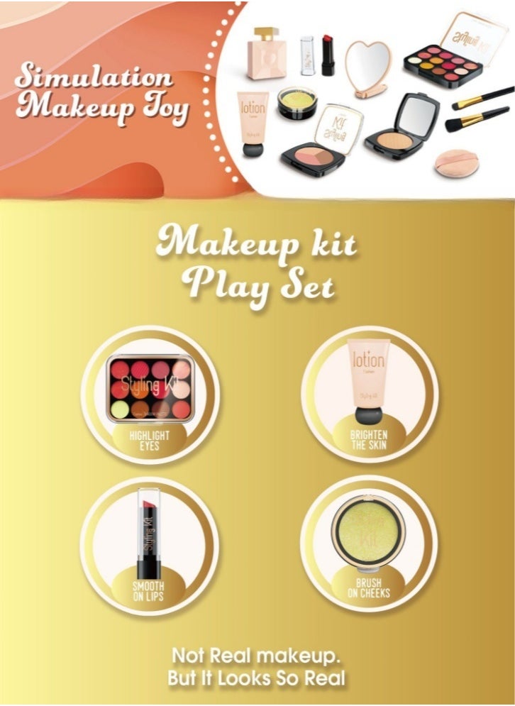 Lullaxx Lullaxx Kids Makeup Set for Girls with Mirror,Laptop Design, Little Girls Play Makeup, Toddler/Kids Makeup Set,Non-toxic Washable,Birthday Gifts for 3 4 5 6 7 8 9 10Years Old Girls,17pcs(Not Real Makeup)  - Image 2