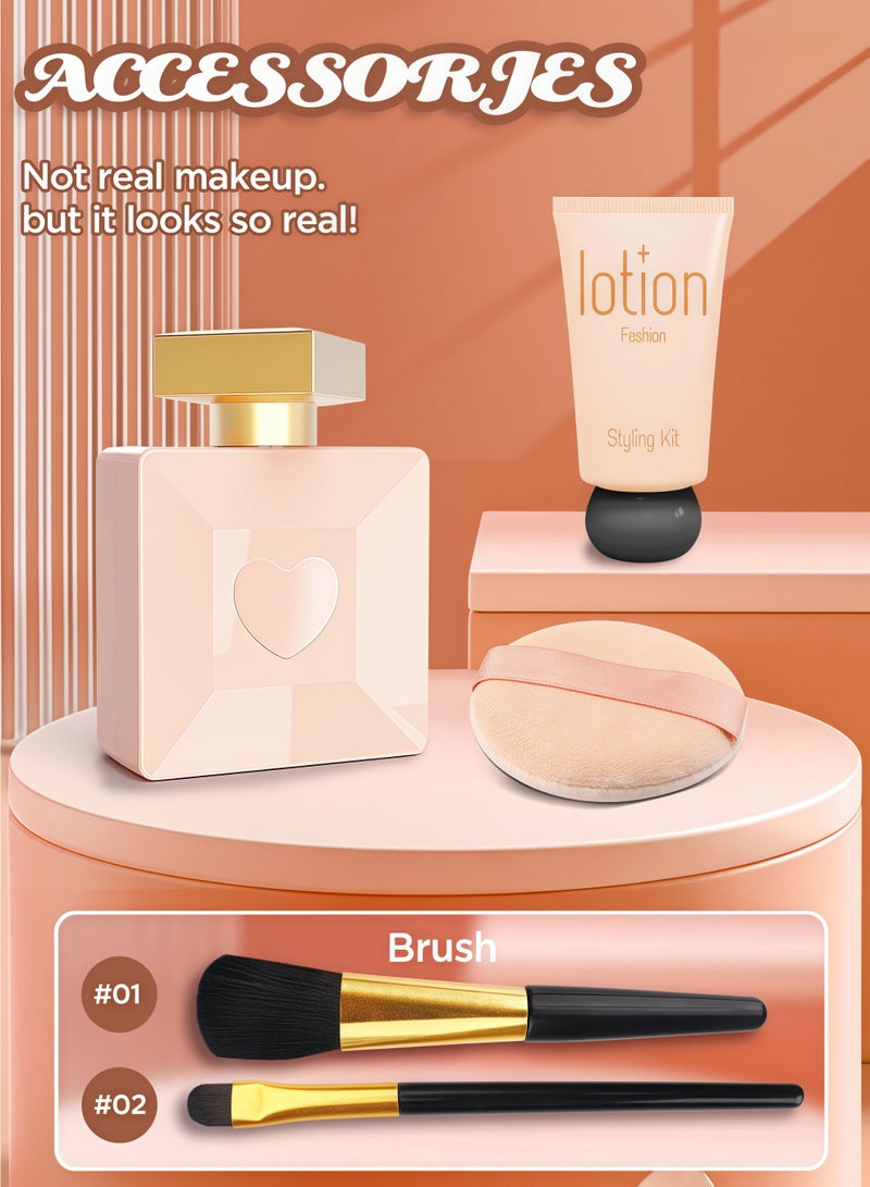 Lullaxx Kids Makeup Set for Girls with Mirror,Laptop Design, Little Girls Play Makeup, Toddler/Kids Makeup Set,Non-toxic Washable,Birthday Gifts for 3 4 5 6 7 8 9 10Years Old Girls,17pcs(Not Real Makeup) - Image 4