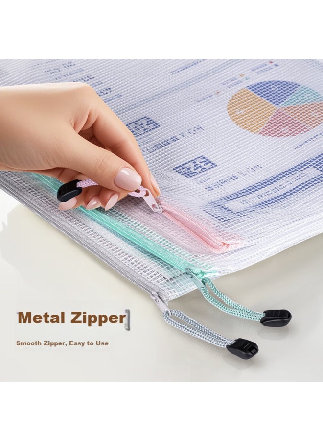 Jin Longxing Jinlongxing Mesh Zipper Pouch, Transparent Doent Folder, Subject Bag, Pregnancy Check-up Ticket Storage Bag, File Folder, Homework And Tutoring Bag, Tutoring Bag, Pack Of 10 - Image 4