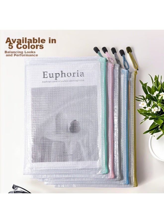 Jin Longxing Jinlongxing Mesh Zipper Pouch, Transparent Doent Folder, Subject Bag, Pregnancy Check-up Ticket Storage Bag, File Folder, Homework And Tutoring Bag, Tutoring Bag, Pack Of 10 - Image 2