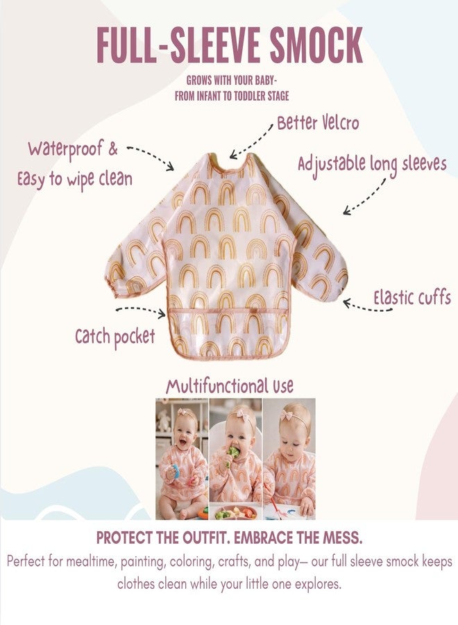 MONDE 25PCS Ultimate Silicone Baby Feeding Set, Complete Mealtime Baby-Led Weaning Essentials from Infant to Toddler, Bib, Smock, Sippy Cup, Dry Wet Bag, Placemat, Perfect Premium Gift Set (Pink) - Image 4
