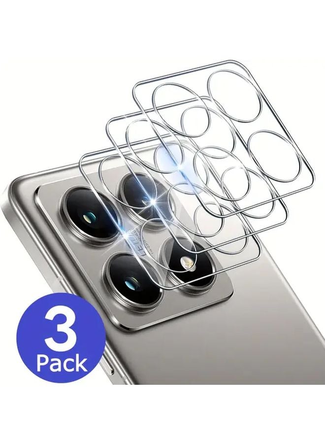 3 قطع واقي عدسة الكاميرا الزجاجي المقوى الأسود لشاومي 14T مقاوم للخدوش وبصمات الأصابع - Image 3