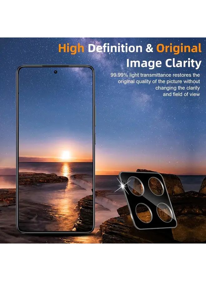 3 قطع واقي عدسة الكاميرا الزجاجي المقوى الأسود لشاومي 14T مقاوم للخدوش وبصمات الأصابع - Image 4