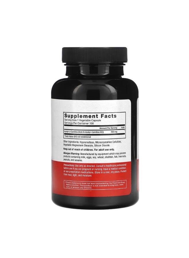 فوريس فاكتور Acetyl L Carnitine 500 mg 100 Vegetable Capsules - Image 2