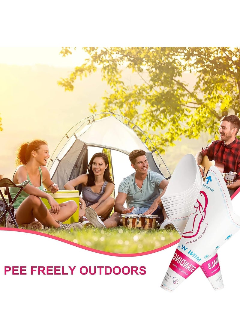 20 Pack Disposable Female Urination Device, Female Urinal Funnel Pee Cups, No More Worries Using Public Restrooms at Festivals, Camping, Travel, Irreplaceable Post Surgery Aid - Image 4