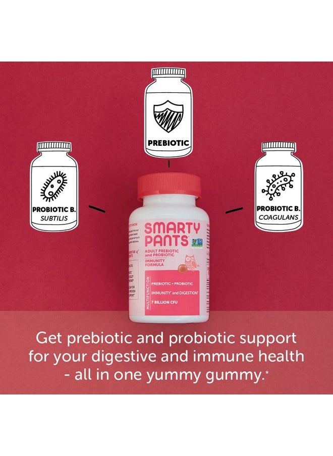 SmartyPants - Adult Probiotic Immunity Gummies: Prebiotics & Probiotics For Immune Support & Digestive Comfort Strawberry Crème Vegan Gummy Vitamins 60 Count 30 Day Supply No Refrigeration Required - Image 1