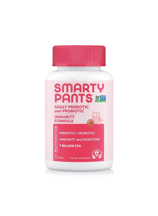 SmartyPants - Adult Probiotic Immunity Gummies: Prebiotics & Probiotics For Immune Support & Digestive Comfort Strawberry Crème Vegan Gummy Vitamins 60 Count 30 Day Supply No Refrigeration Required - Image 1