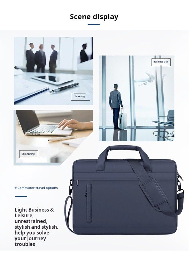 AVHUGOO Waterproof Laptop Bag 15.6 Inch - Large Capacity Minimalist Messenger Shoulder Bag & Tote, Business Travel Briefcase with Built-in Sleeve Compartment for MacBook, Notebook, Office Work Essentials (Blue) - Image 3