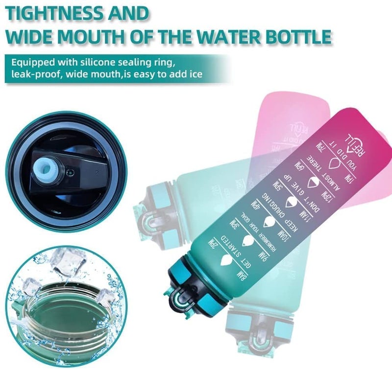 IndMART Unbreakable Water Bottle 1 L with Motivational Time Marker Leakproof Durable BPA Free NonToxic Water bottle for officeWater bottle for gym PACK OF 1 multi color - Image 5