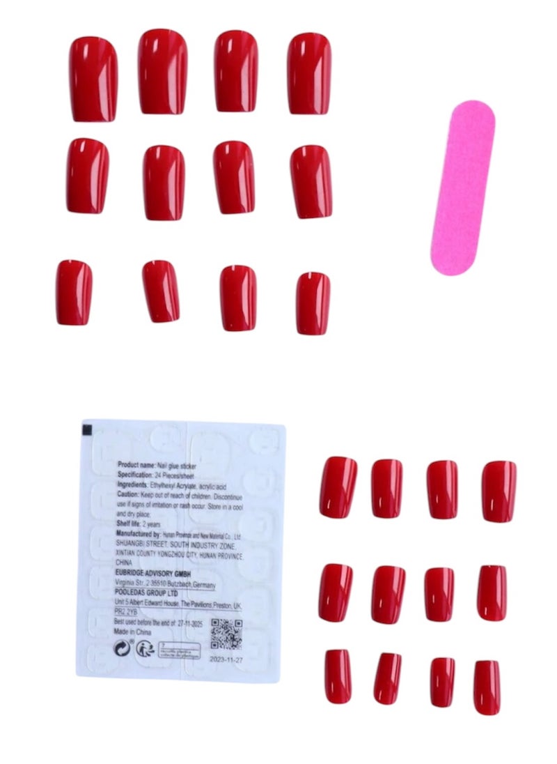 Shein Short square red nails 24PCS  - Image 3
