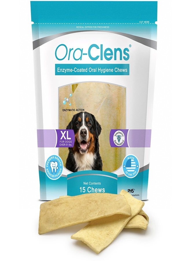 Ora-Clens Oral Hygiene Chews for X-Large Dogs-Enzymatic Dental Treats for Daily Oral Care, Cleans Teeth and Freshens Breath, Reduces Plaque, Bacteria and Tartar Build Up Without Brushing-15 Chews - Image 1