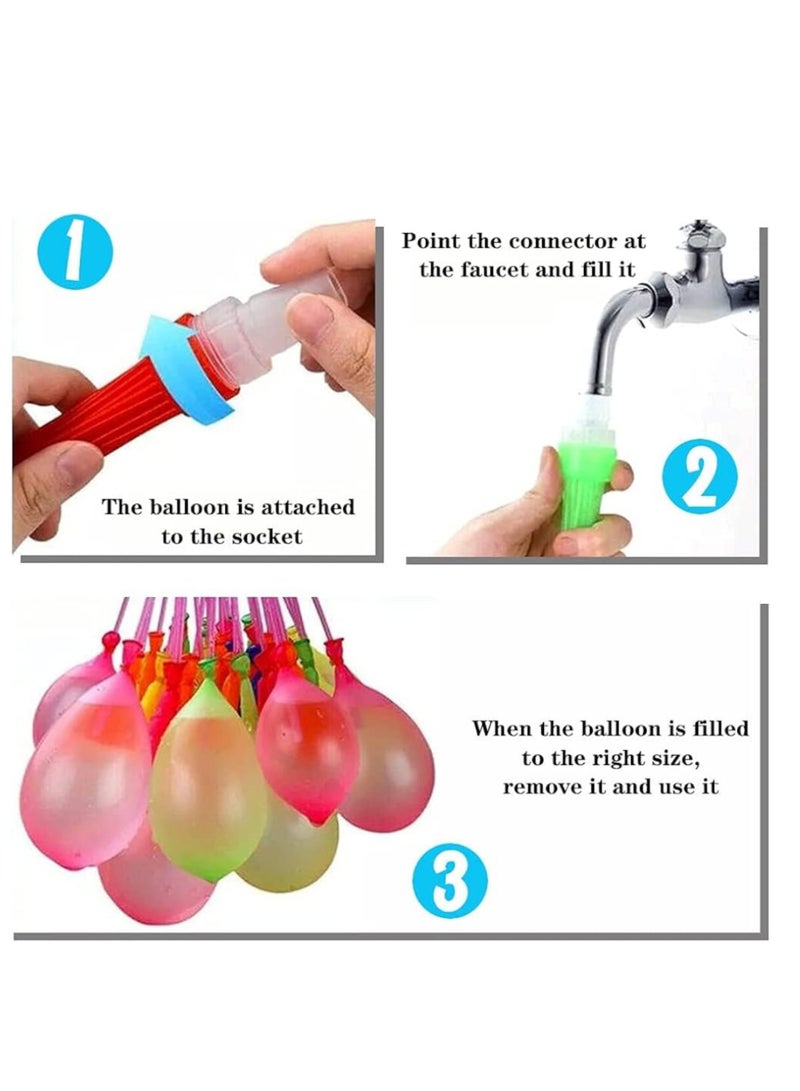 THE ARTFUL BLEND 444 Pieces Durable Premium Quality Water Balloons | Quick-Connect Technology, 111- per Pack, Total 4 packs  - Image 3