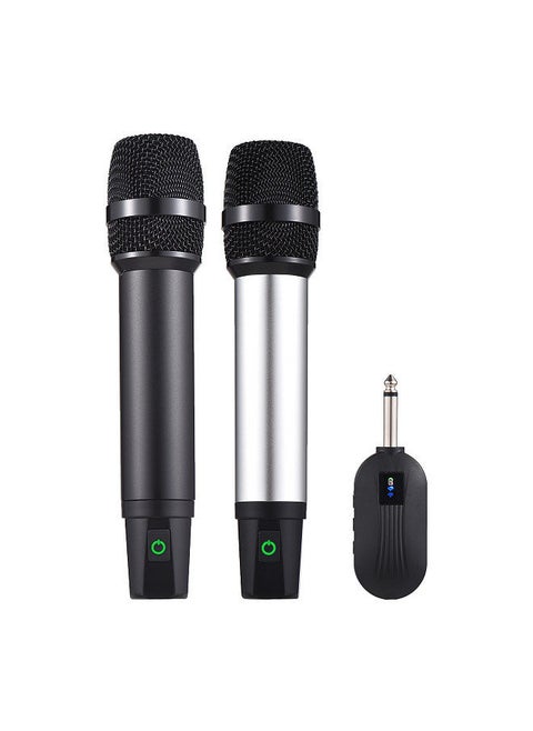 Professional UHF Wireless Microphone System with Handheld Cordless Microphone & Receiver Rechargeable Mic 16 Channels for Video Live Broadcast Interview Singing Party