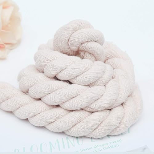 VEIZEDD 1OO% Cotton Craft Rope (1/2 inch x 50 feet) All Purpose Soft Natural Strong Cotton Rope Cord for Crafts, Sporting, Wedding Decorating,Hanging Flower Baskets (Beige) - Image 5