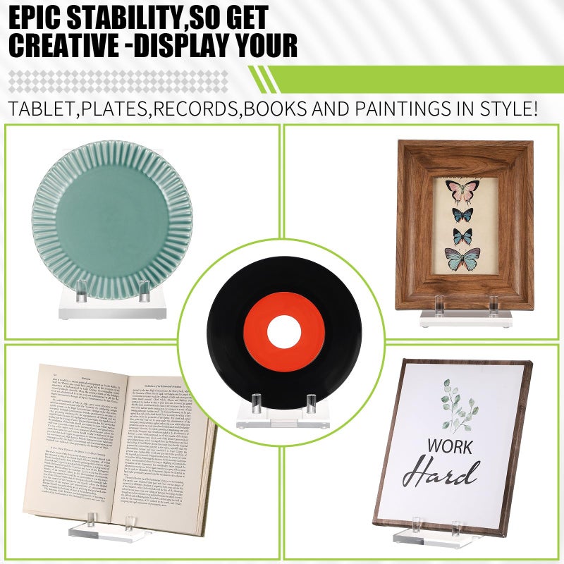 Yousoontic Acrylic Book Display Stand Clear Easel Plate Stand for Displaying Books, Picture, Notebooks, Platter, Photo, Artworks(4 x 6 x 6 Inch) - Image 3